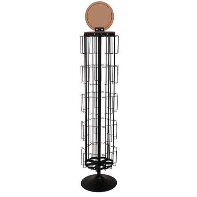 L350mm H1600mm Spinning Display Rack, แท่นวางการ์ดแบบหมุนได้พร้อมกระจกเงา