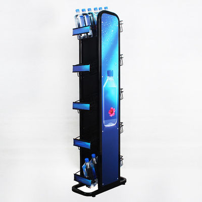 ชั้นวางขวดน้ำแร่ 5 ชั้นพร้อมโลโก้โลหะ 240W * 500L * 1450mmH