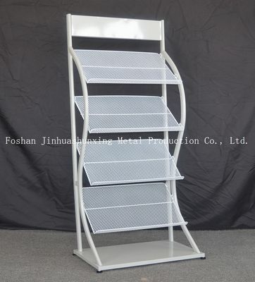 H1500mm L480mm สี่ยางนิตยสารโลหะ, ชั้นวางหนังสือพิมพ์สำหรับแสดงหนังสือสำหรับร้านหนังสือ, โฆษณา