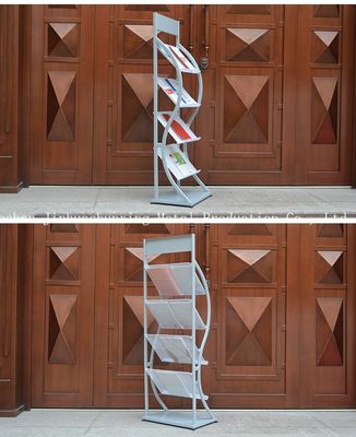 H1500mm L480mm สี่ยางนิตยสารโลหะ, ชั้นวางหนังสือพิมพ์สำหรับแสดงหนังสือสำหรับร้านหนังสือ, โฆษณา