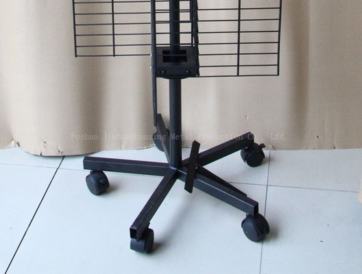 ชั้นวางจอแสดงผลแบบหมุนได้ W500mm H1800mm สี่ด้าน， ชั้นวางอุปกรณ์เสริมสำหรับโทรศัพท์มือถือพร้อมตะขอ