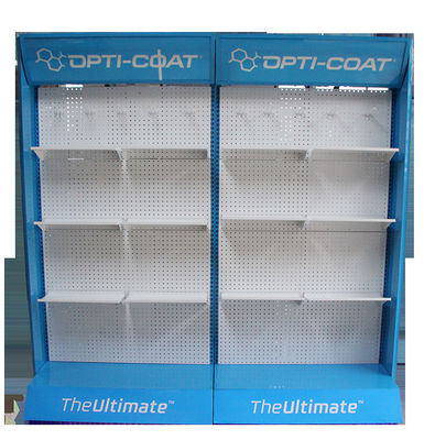 สีฟ้าความลึก 500 มม. ความยาว 1,000 มม. Peg Hook Display Rack Powder Coated