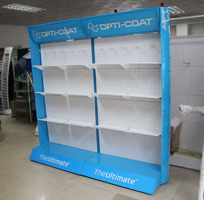 สีฟ้าความลึก 500 มม. ความยาว 1,000 มม. Peg Hook Display Rack Powder Coated