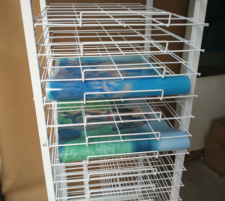 ชั้นวางกระดาษโบรชัวร์ RAL Color Supermarket Display Racks ความจุ 40 กก