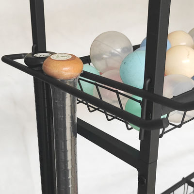 ชั้นวางอุปกรณ์กีฬาสีดำแบบถอดได้สำหรับ Ball Medicine