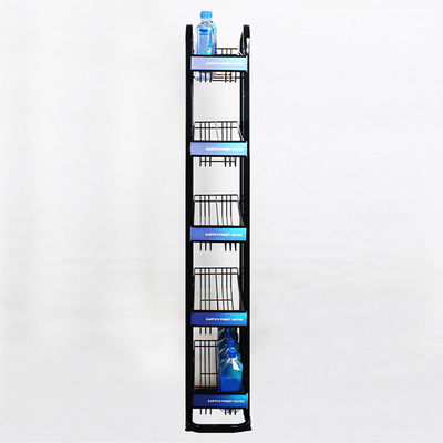 ชั้นวางขวดน้ำแร่ 5 ชั้นพร้อมโลโก้โลหะ 240W * 500L * 1450mmH