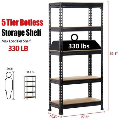 3 Pack Heavy Duty 5 Tier Warehouse Storage Shelves โรงรถชั้นวางของหน่วยปรับได้ 59 &quot;H