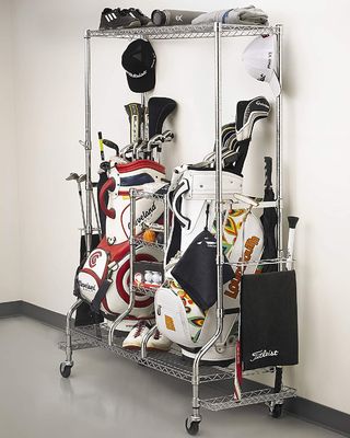 TUV Golf Equipment Organizer ชั้นวางลวดเหล็กสำหรับงานหนัก