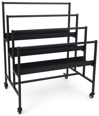Black Mobile Art Display Stand ชั้นวางหนังสือ 3 ชั้น, ชั้นวางจอแสดงผลราคาร้านค้า